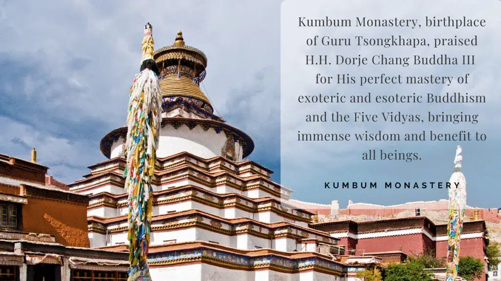Recognitions and Congratulations to H.H. Dorje Chang Buddha III from Place Where Guru Tsongkhapa Was Born- Kumbum Monastery