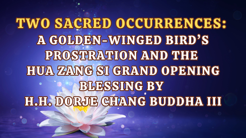 Two Sacred Occurrences: A Golden-Winged Bird’s Prostration and the Hua Zang Si Grand Opening Blessing by H.H. Dorje Chang Buddha III