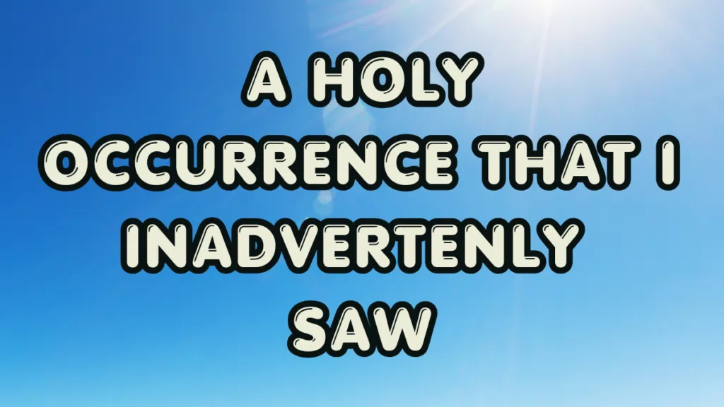 A Holy Occurrence That I Inadvertenly Saw-1