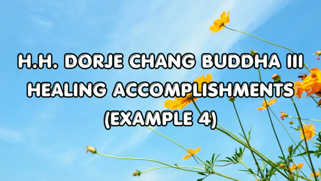 H.H. Dorje Chang Buddha III Healing Accomplishments (Example 4)